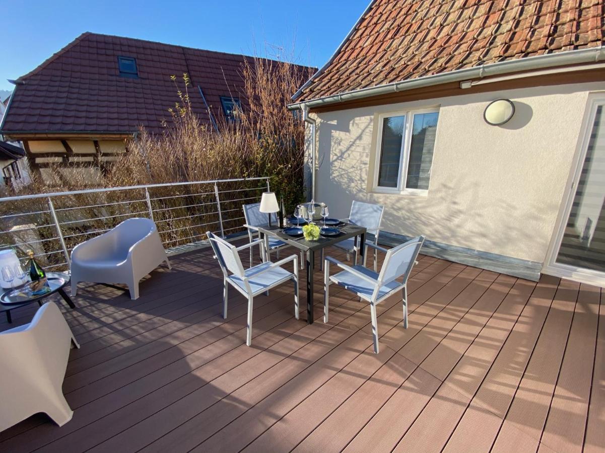 Duplex Le 12 - Appartement Avec Terrasse Dans Le Vignoble - 5 Mn Du Centre De Colmar Wettolsheim Eksteriør bilde