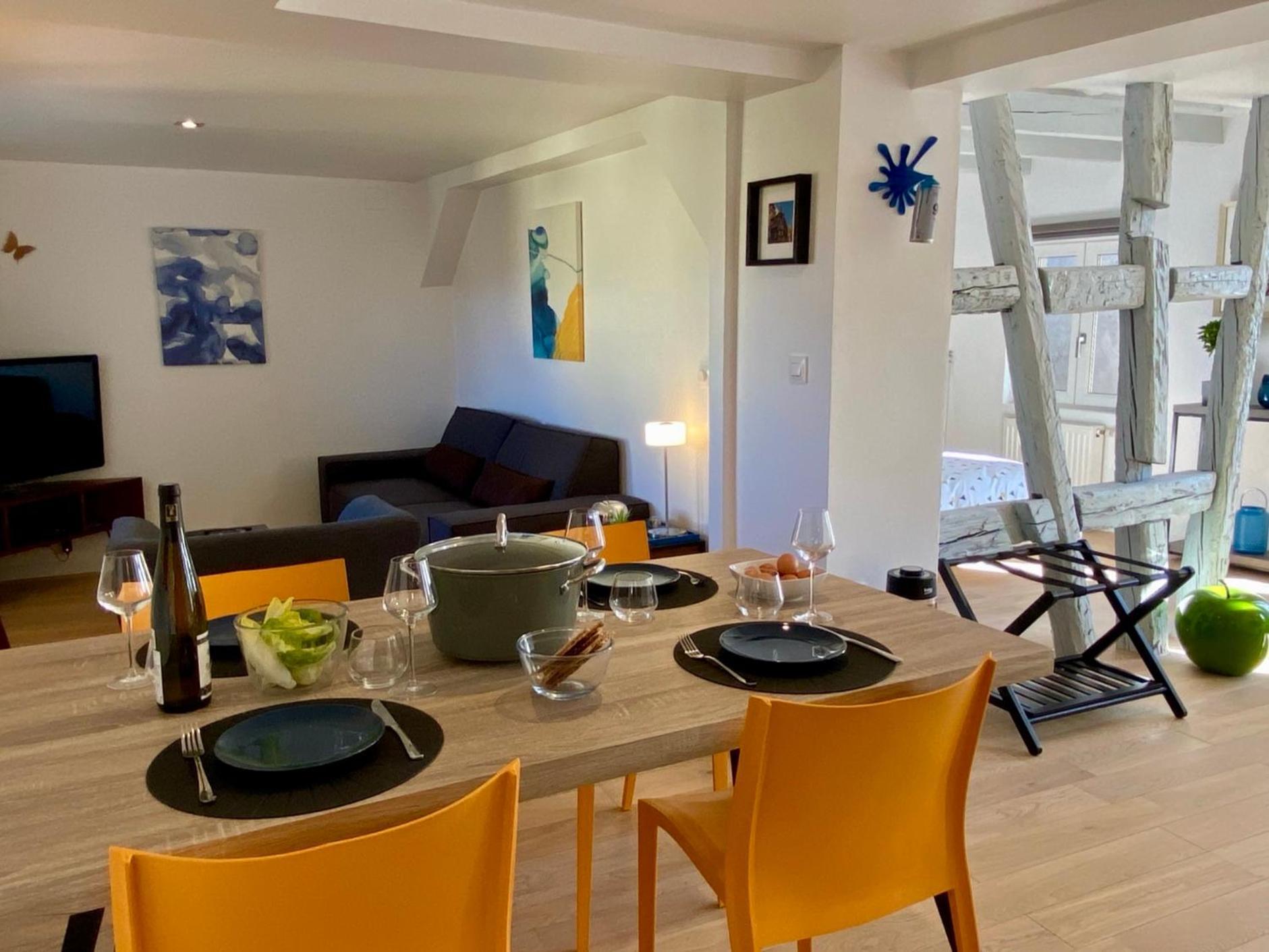 Duplex Le 12 - Appartement Avec Terrasse Dans Le Vignoble - 5 Mn Du Centre De Colmar Wettolsheim Eksteriør bilde